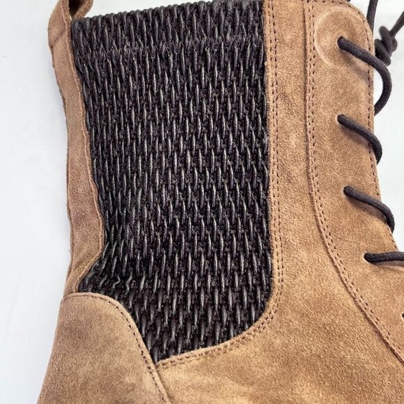 GEOX Respira Iridea Lace-Up Ankle Boots Size 39 EU US 9 Brown Suede Zip Side - Picture 15 of 15